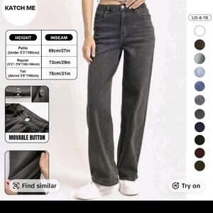 NWT Women's Charcoal Wide Leg Jeans From Katch Me